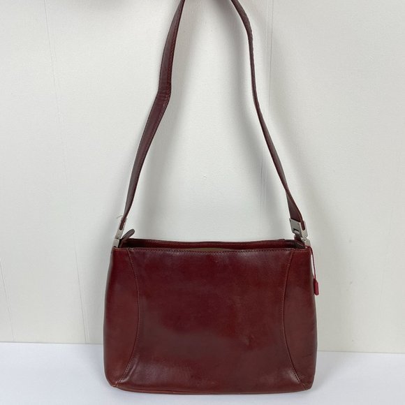 Dorsa Red‎ Brown Leather Shoulder Bag Purse 12 x 8 - Picture 5 of 10